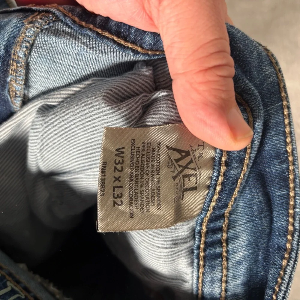 TK Axel Jeans Mens‎ Size 32x32 fits 34x31 Slim Boot Light Wash Denim